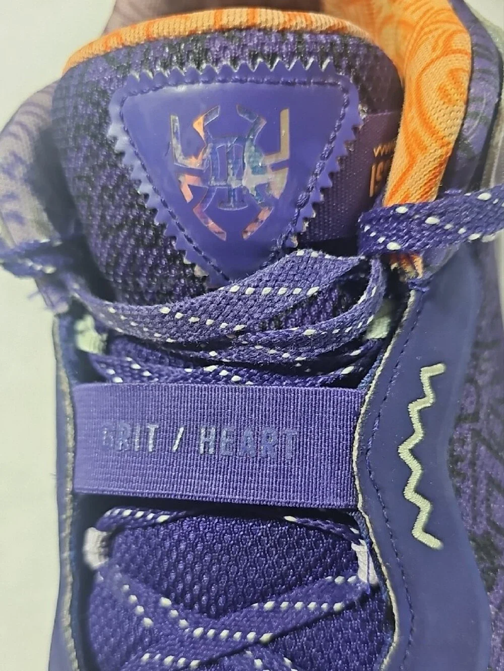 Adidas Men's Sneakers in Purple with Orange and Mint Accents